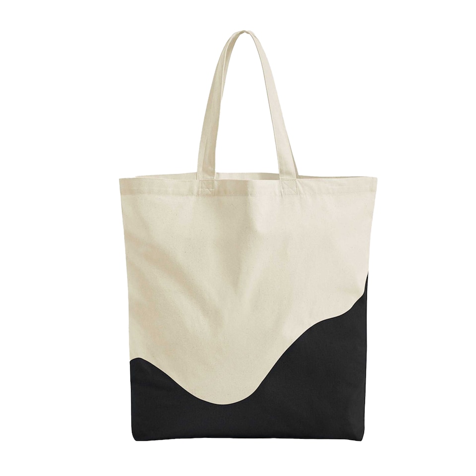 image 1 of Westford Mill Wave Pattern Maxi Tote Bag | Multi | Natural/Black | One Size | 1