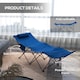 image 6 of Outsunny Camping Bed for Adults, Single Folding Camp Bed with Headrest, Portable Camping Cot with Oxford Seat and Side Pocket for Outdoor, Travel, Fishing, Dark Blue