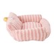 image 4 of Living and Home Soft Striped Plush Pet Bed for Cats & Dogs | Pink | One Size | 1