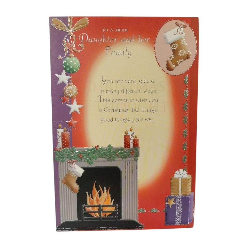 image 1 of To a Dear Daughter and Her Family Happy Christmas Card