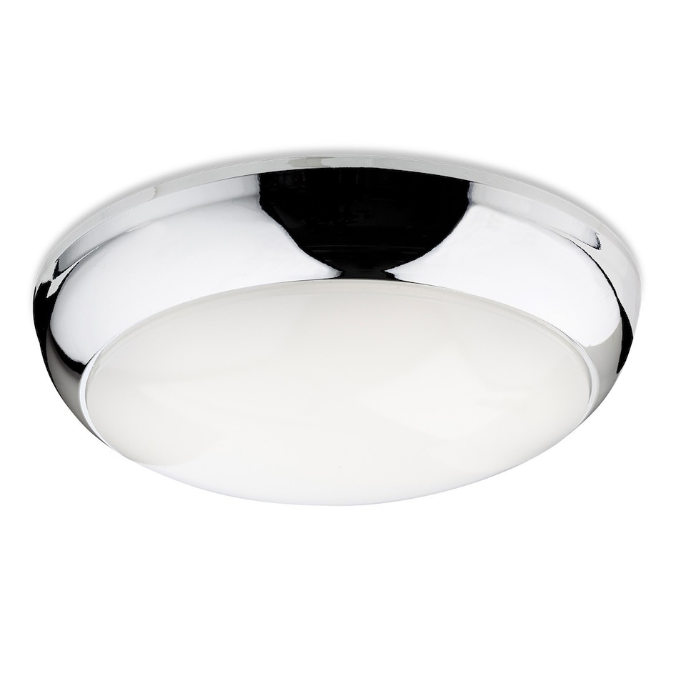 Regis LED 1 Light Flush Light Chrome Polycarbonate, Opal Diffuser