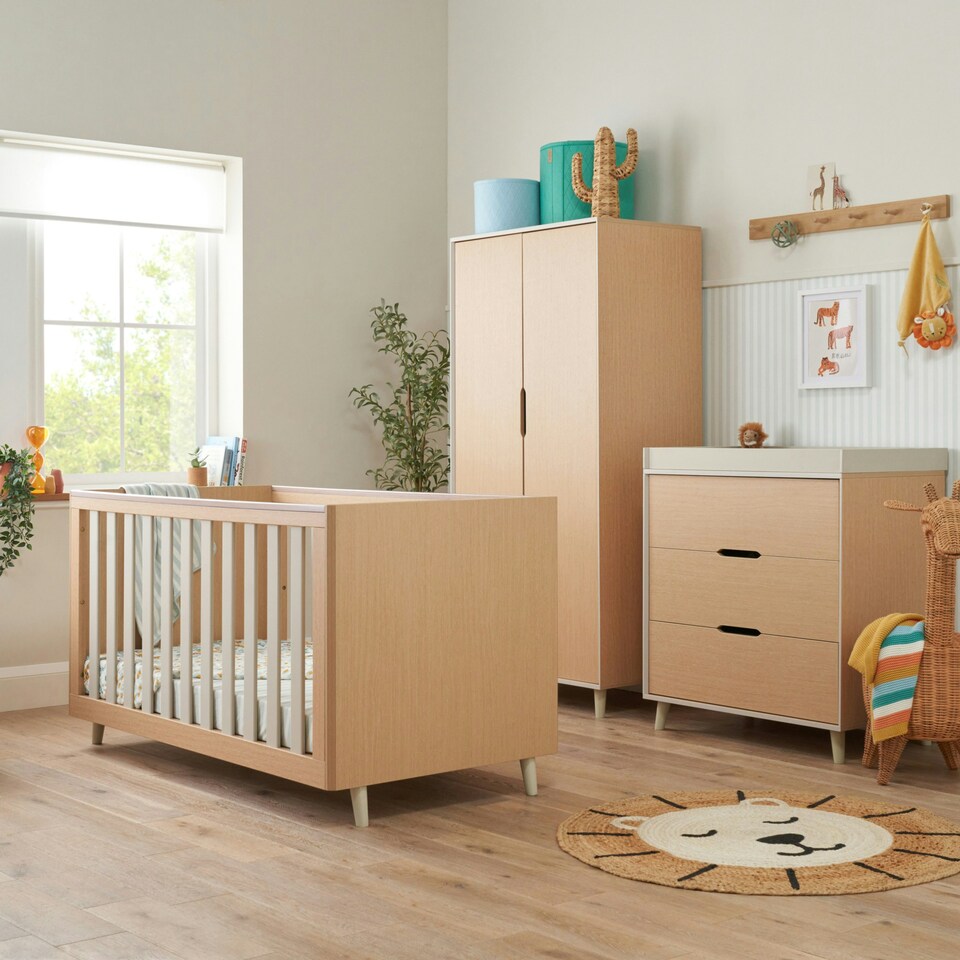 image 1 of Tutti Bambini Fika 3pc Room Set - Light Oak/White Sand