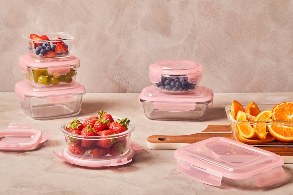 image 1 of Freska 320ml Square Glass Container.