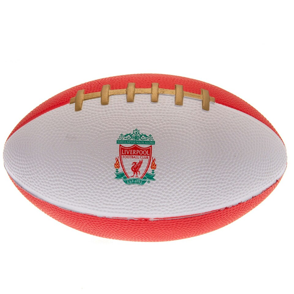 image 1 of Liverpool FC Mini Soft American Football - Red/White - One Size