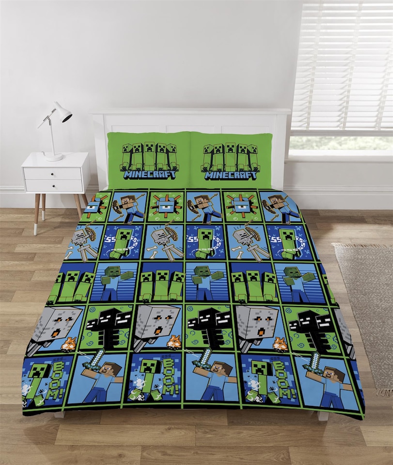 image 1 of Minecraft Duvet Cover Set Multi | Green | Multi | Double