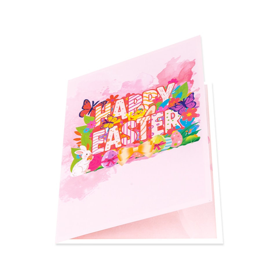 image 1 of Colorful Ink Stripes 3D Pop Up Happy Easter Card