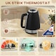 image 4 of HOMCOM 1.7L 3000W Quick Boil Kettle and 4 Slice Toaster Set Crumb Tray Black