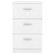 image 4 of COSTWAY Wooden Nightstand w/3 Drawers Space-saving End Table White