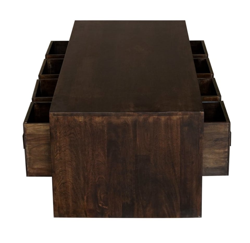 image 1 of 8 Draw Coffee Table - Mango Wood - L55 x W118 x H40 cm - Dark Finish | Brown