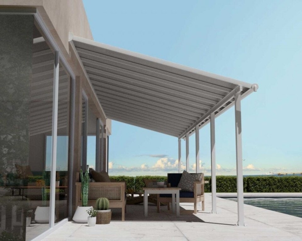 image 1 of Patio Cover Olympia 3 x 8.51 Clear - Polycarbonate - L860 x W300 x H305 cm - White | White