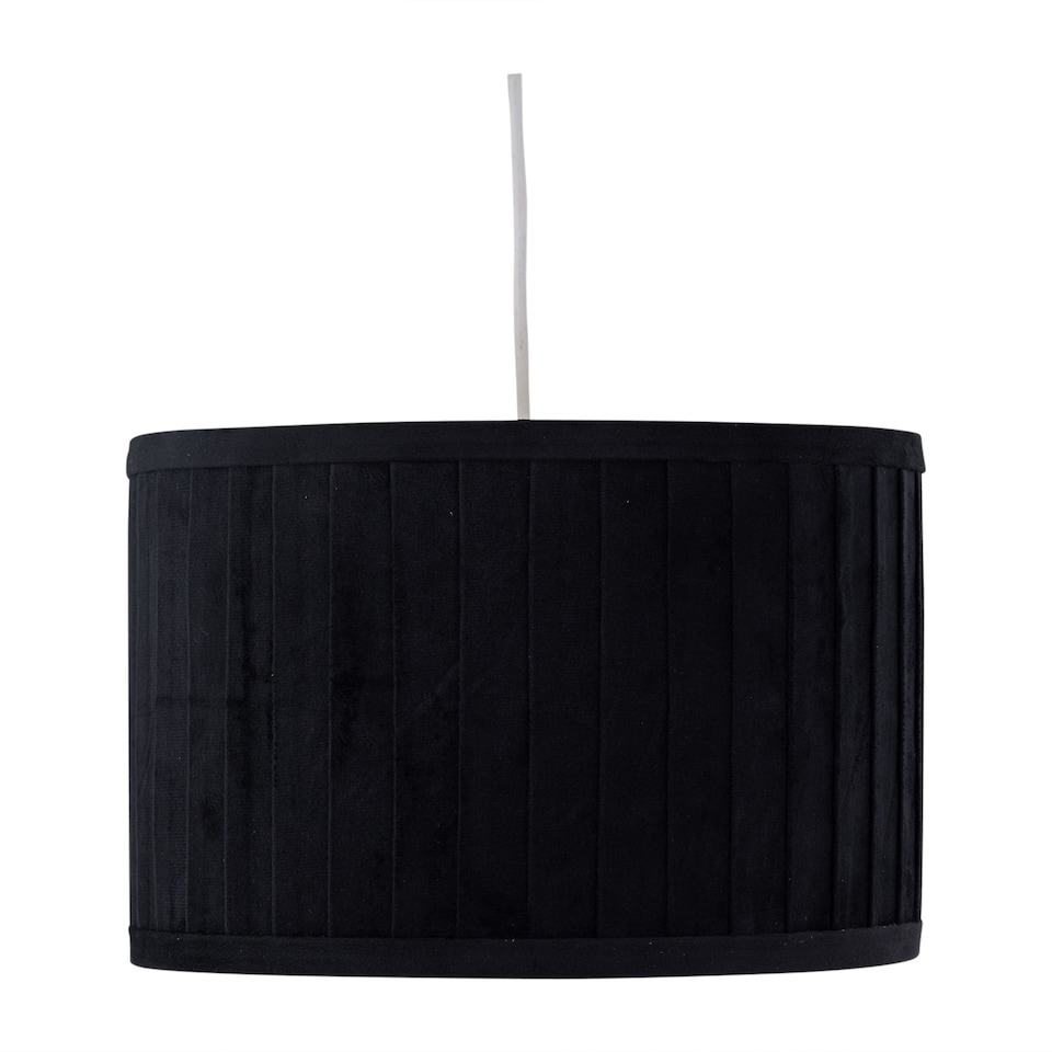 image 1 of Set of 2 Sundance - Black Pleated 30cm Lamp Shades with Gold Inner | Black | Black velvet with gold cardboard inner detail | 2