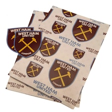 West Ham United FC Crest Gift Wrap Sheets - Claret Red/White - One Size