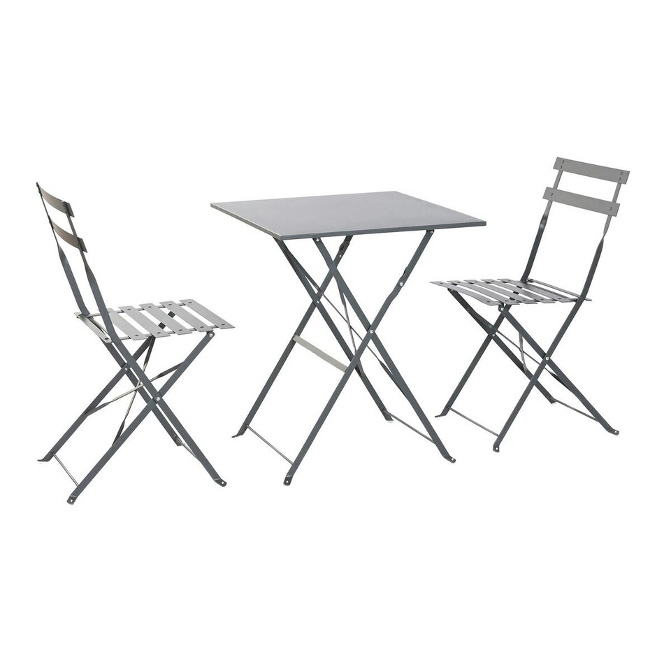 image 1 of Table set with 2 chairs Home ESPRIT Grey 60 x 60 x 71 cm N/A