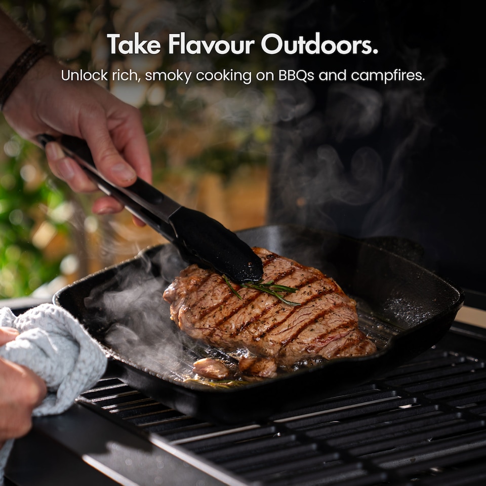 image 1 of VonShef Cast Iron Griddle Pan 10" Pre-Seasoned Non-Stick