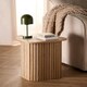 image 1 of OHS Ribbed Round Oval Home Living Room Modern Decor Coffee Side End Table Brown | Light Wood