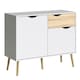 image 1 of Oslo Sideboard Small 1 Drawer 2 Doors in White and Oak