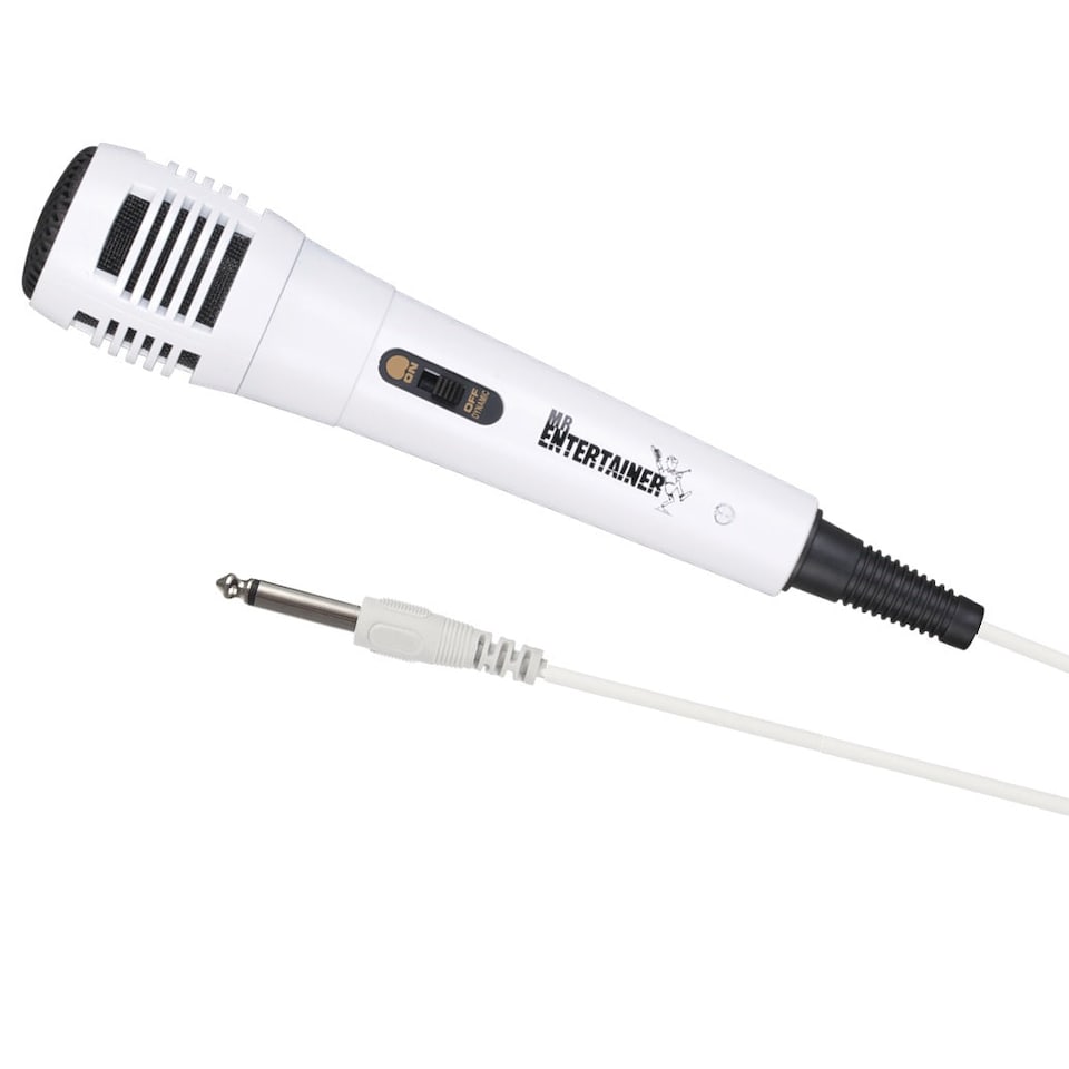 image 1 of Mr Entertainer Dynamic Wired Karaoke Microphone - White