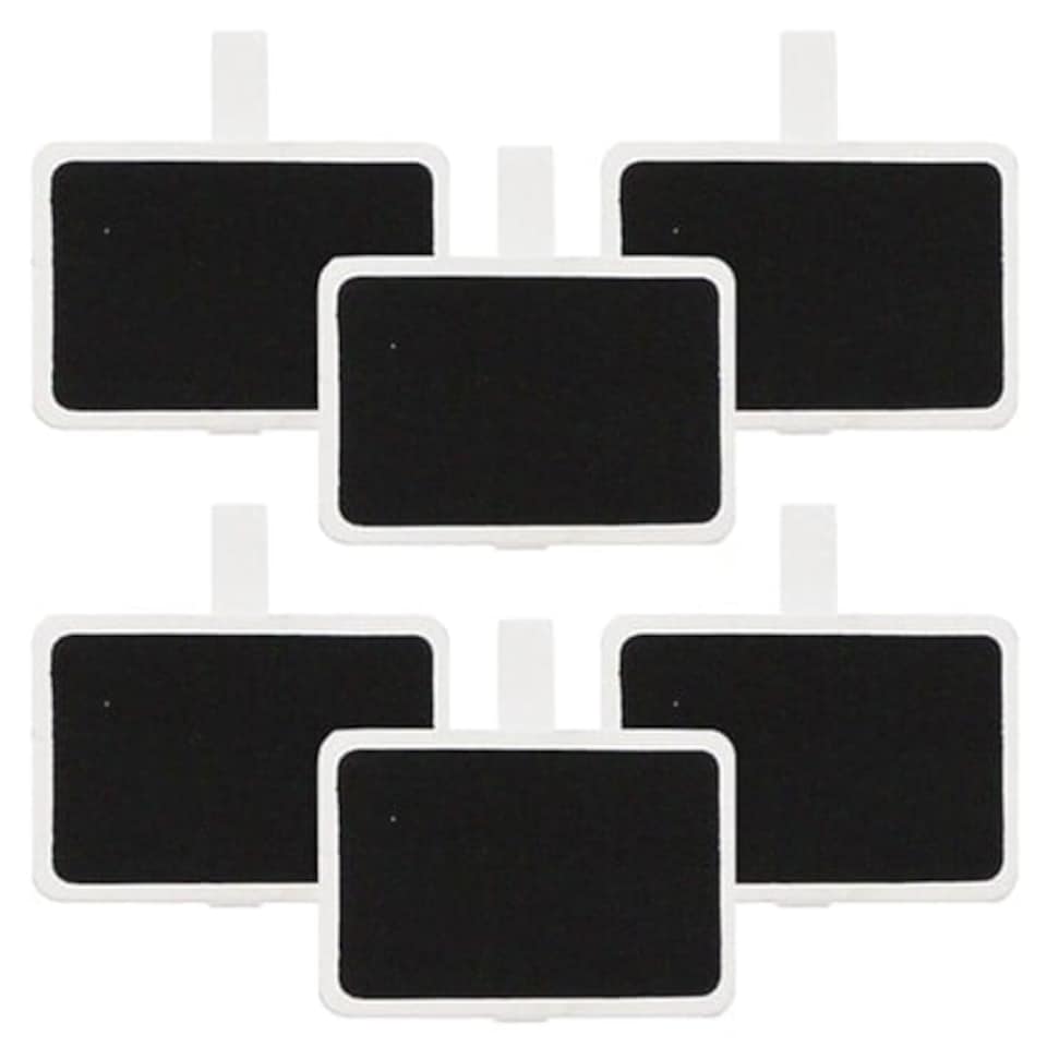 Blackboard Rectangle White Clips - Pack of 6