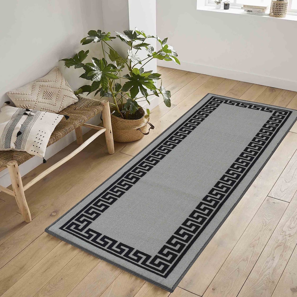 image 1 of Machine Washable Greek Key Design Anti Slip Doormats -