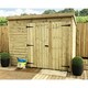 image 3 of 8 x 4 WINDOWLESS Garden Shed Pressure Treated T&G PENT Wooden Garden Shed + Double Doors (8' x 4' / 8ft x 4ft) (8x4)