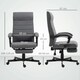 image 10 of Vinsetto High-Back Home Office Chair with Adjustable Height and Footrest, Grey