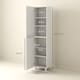 image 5 of HOMCOM Tall Bathroom Cabinet, Freestanding Bathroom Storage Cabinet with Adjustable Shelves and Double Doors | White | White