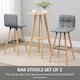 image 4 of HOMCOM Breakfast Bar Stool Set of 2 Armless Button-Tufted Counter Height Bar Chairs with Wood Legs & Footrest, Grey