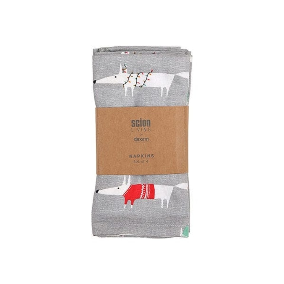 image 1 of Scion Living Mr Fox Christmas Napkins Set of 4