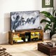 image 2 of HOMCOM TV Stand, Entertainment Centre with LED Lights, Rustic Brown | Brown | 1