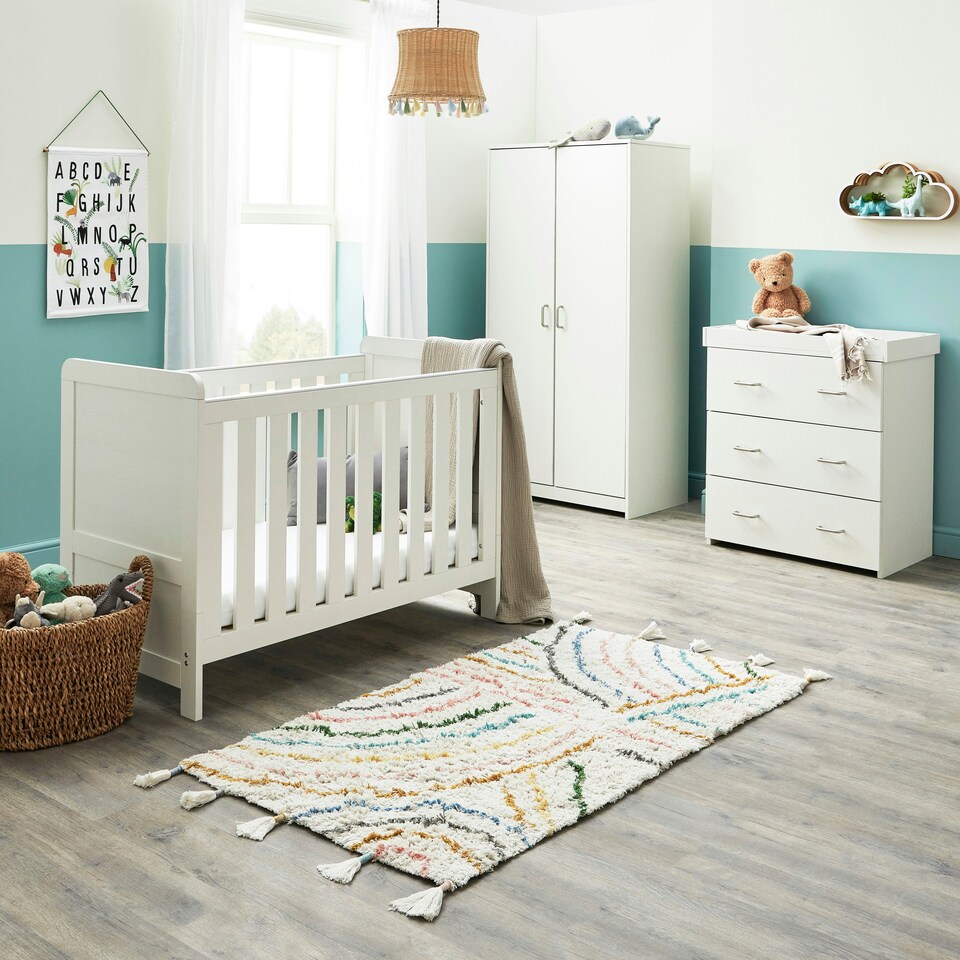 image 1 of Babymore Caro Mini 3 Piece Room Set - White Wash