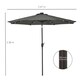 image 5 of Outsunny Garden Parasol Outdoor Tilt Sun Umbrella LED Light Grey