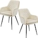image 7 of Yaheetech Set of 2 Upholstered Dining Chairs with Velvet Fabric Grey | Light Grey