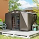image 2 of Outsunny 9 x 6ft Metal Garden Shed, Outdoor Storage Tool House with Ventilation Slots, Foundation Kit and Lockable Double Doors, Brown