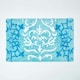 image 1 of Homescapes Blue Damask Cotton Bath Mat