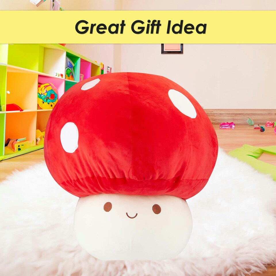 image 1 of Red Mushroom Mochi Soft Toy Cute Plushie Huggable Cuddly Plush 45cm Red