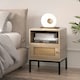 image 3 of COSTWAY Nightstand Set of 2 Accent Table with Storage Brown