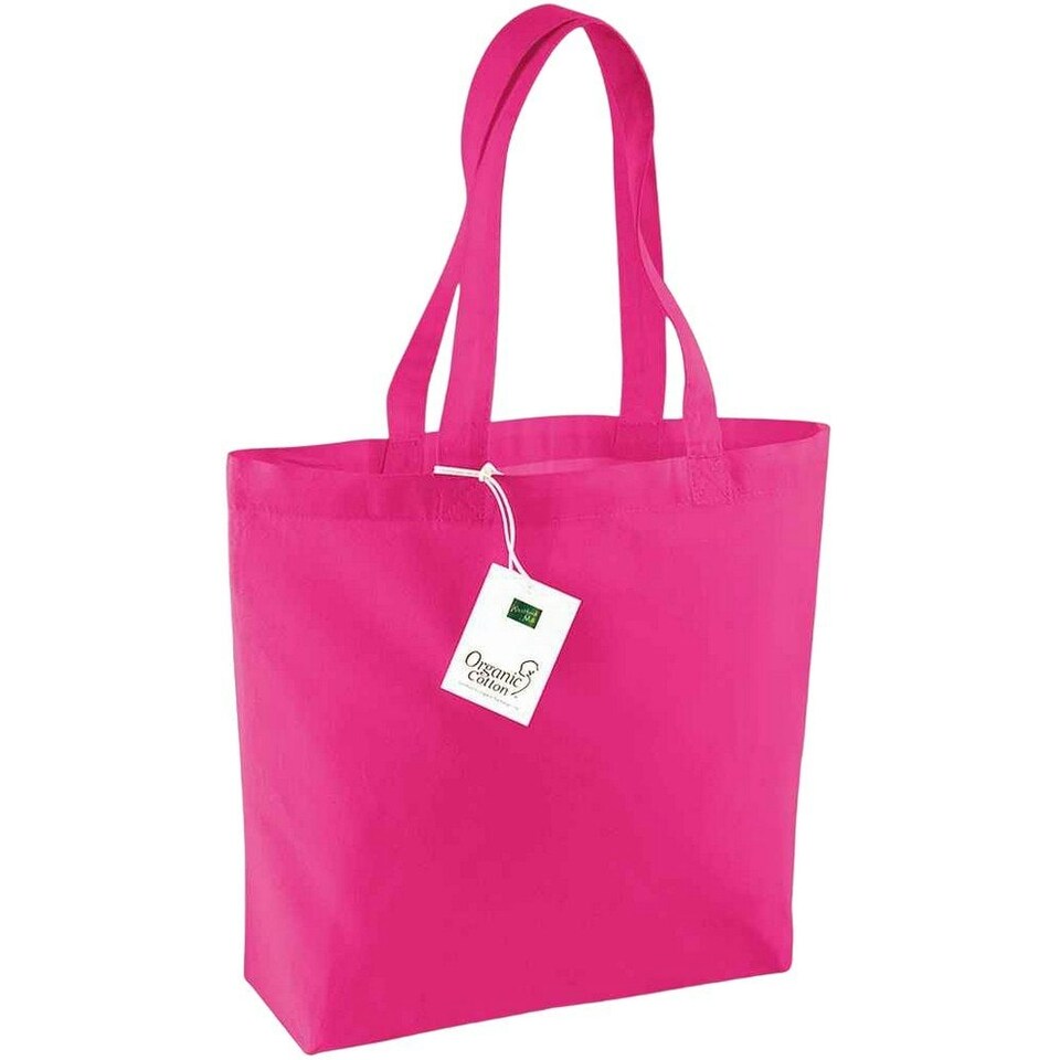 Westford Mill Organic Cotton Shopper Bag - Fuchsia - One Size | Pink