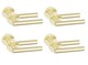 image 1 of Golden Grace 4 Pairs Straight T-Bar Design Door Handles in Satin Brass Finish | Grey | 4 Pairs