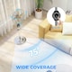 image 3 of HOMCOM Metal Pedestal Fan with Oscillating, Adjustable Height, Timer