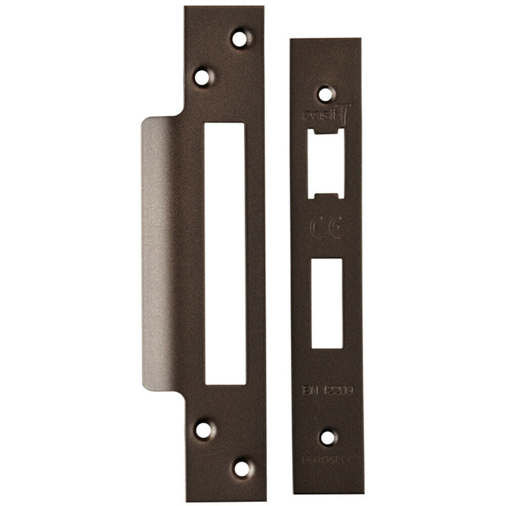 Loops Square Forend Strike & Fixing Pack Suitable for Sashlocks Matt Bronze