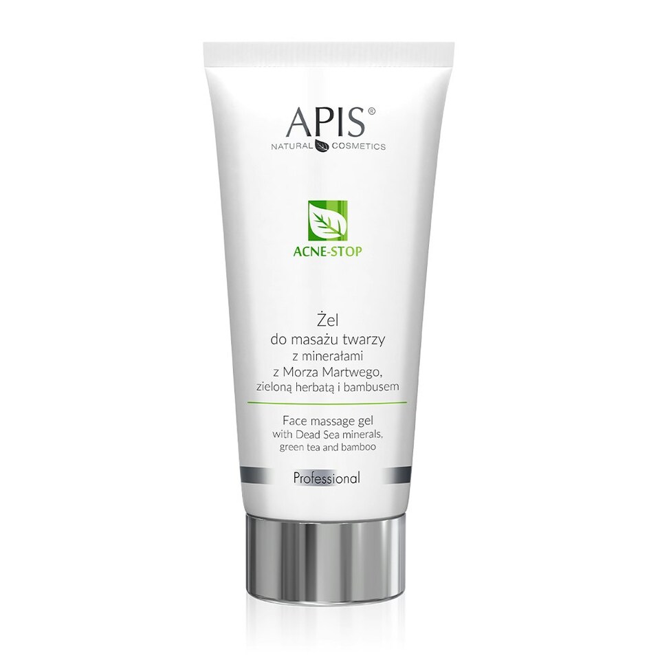 image 1 of Apis Professional Acne Stop Face Massage Gel with Dead Sea Minerals, Green Tea and Bamboo 200ml
