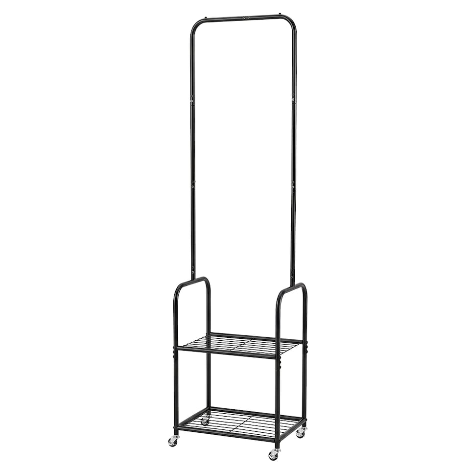 image 1 of Levede Clothes Rack Garment Organizer 2 Shelf Locking Wheels Bedroom Black