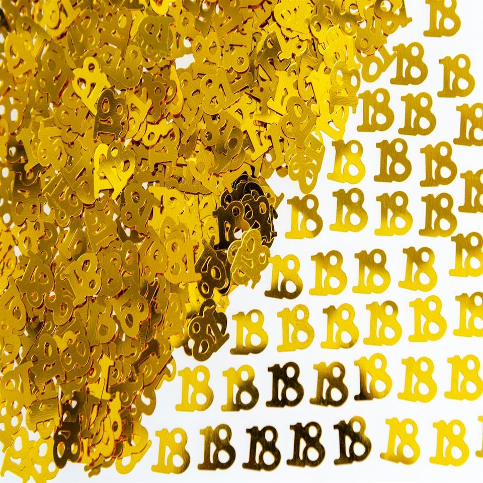 image 1 of 18th Gold Confetti (4 pk)