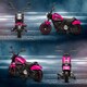 image 8 of HOMCOM 6V Electric Motorbike with Training Wheels, One-Button Start - Pink