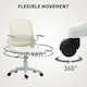 image 8 of HOMCOM Ergonomic Swivel Computer Chair with Flip-up Armrests, White | White | One Size