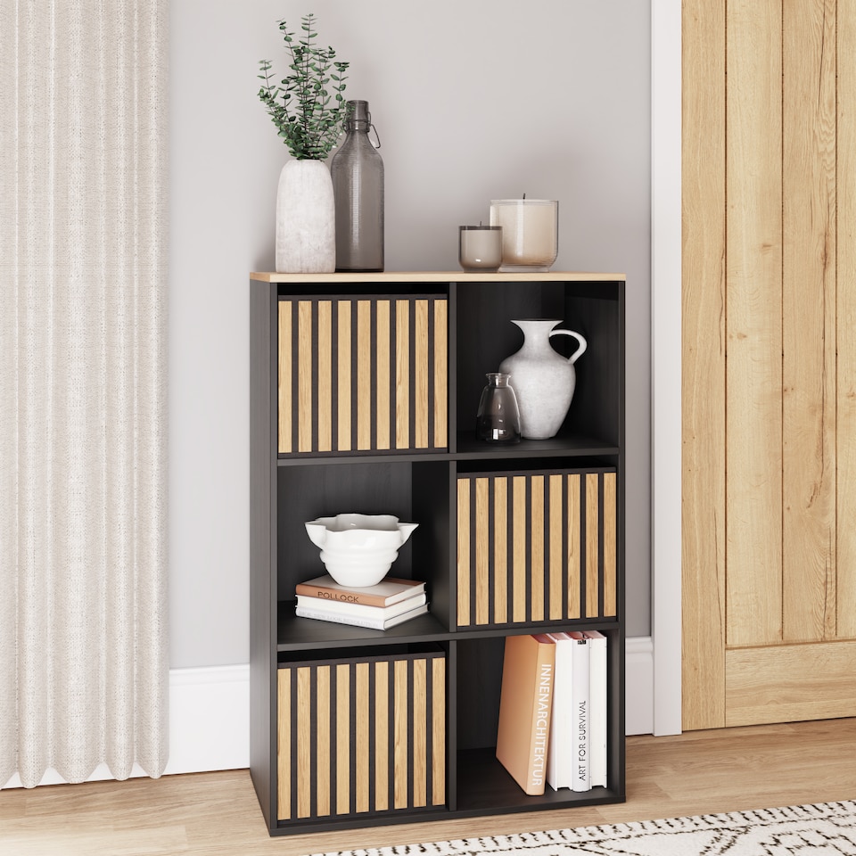 image 1 of Kube 2x3 Shelf Storage Cube | Multi | Oak