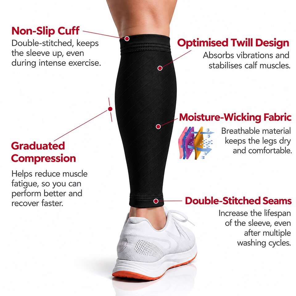 image 1 of aZengear Calf Support Compression Sleeves (Pair) for Women, Men, Running, Shin Splints