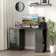 image 2 of HOMCOM Computer Desk with Storage, Writing Study Table for Home Office