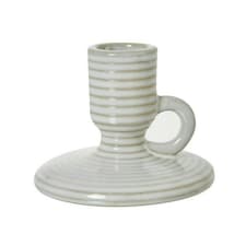 Taper Candle Holder with Handle - Ceramic - L10 x W10 x H10 cm - White White