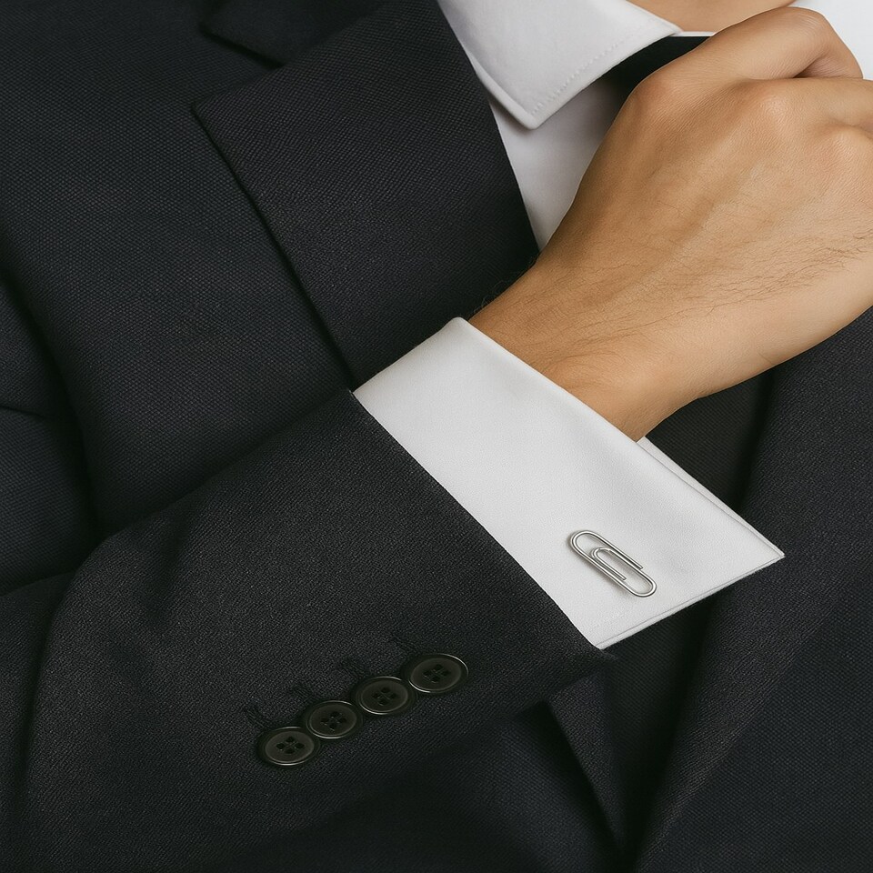 image 1 of Paper Clip Cufflinks - Onyx Art CK178